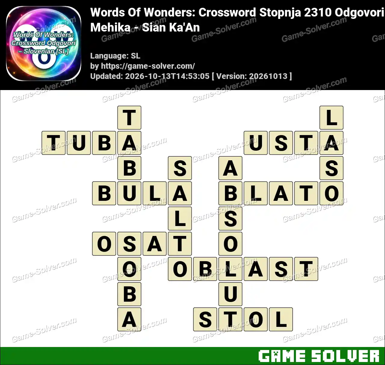 Words Of Wonders: Crossword Stopnja 2310 Odgovori – Mehika – Sian Ka’An
